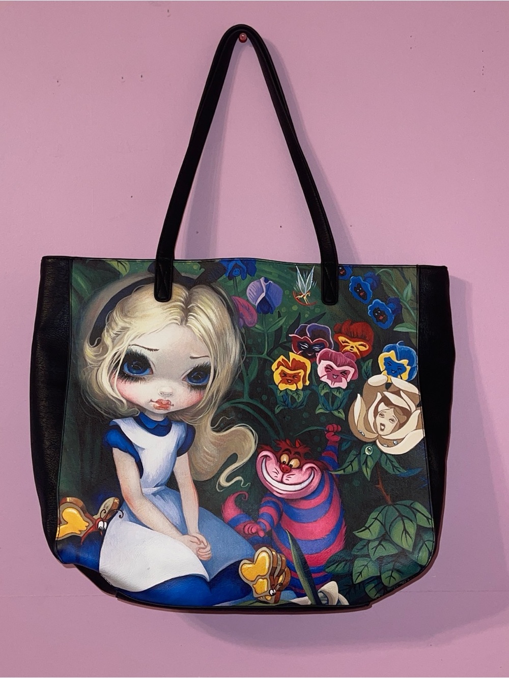Disney Jasmine Becket Griffith handbag purse tote Alice in wonderland Cheshire